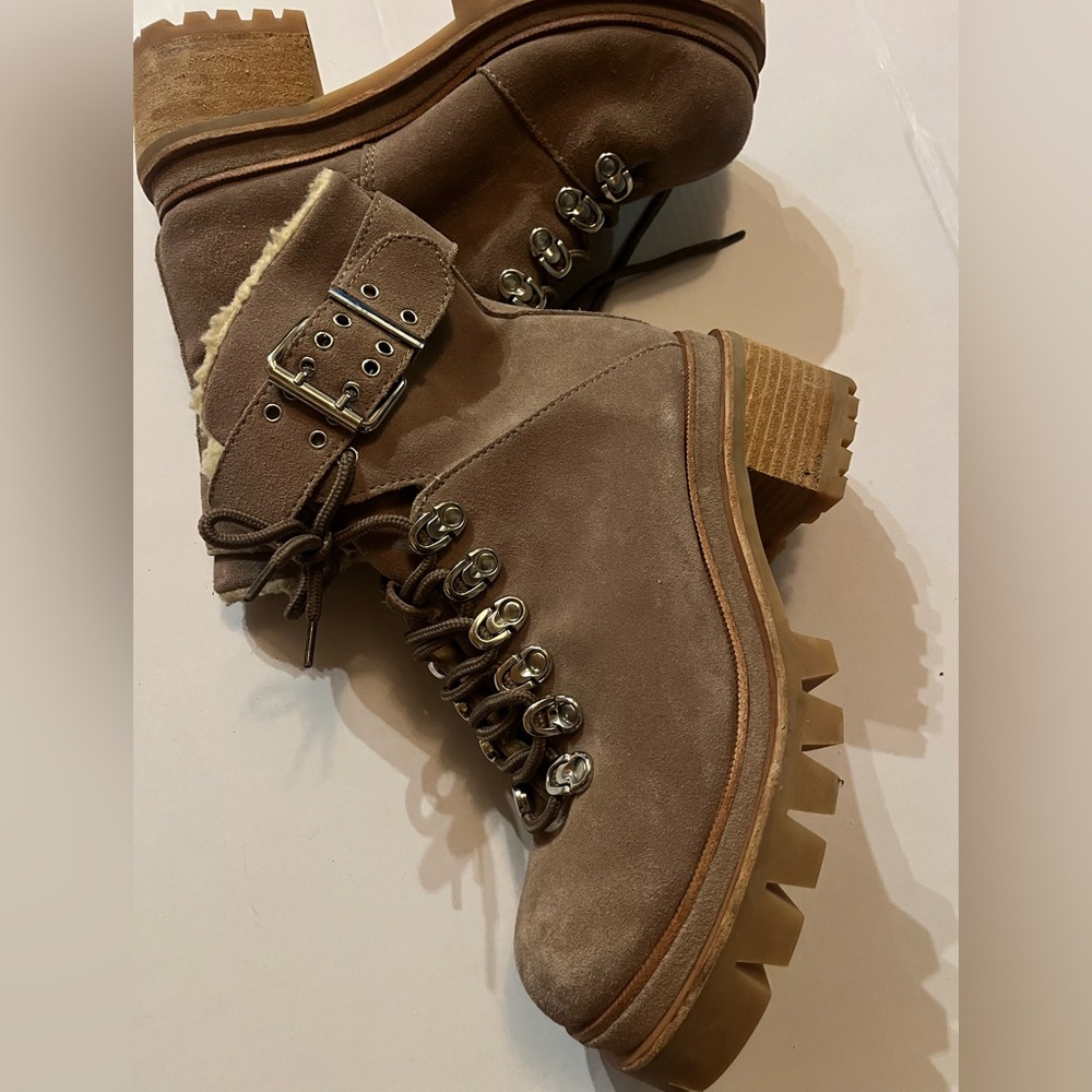 Jeffrey Campbell Suede Czech boots with fur lining